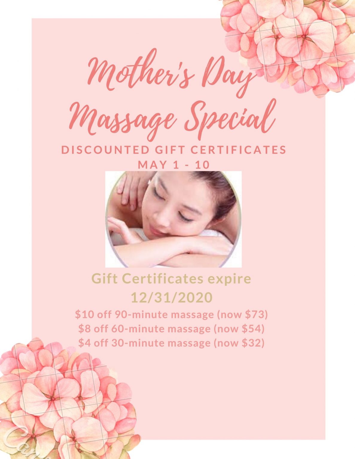 Mothers Day Massage Special – May 2020 – Chiroplus Complementary